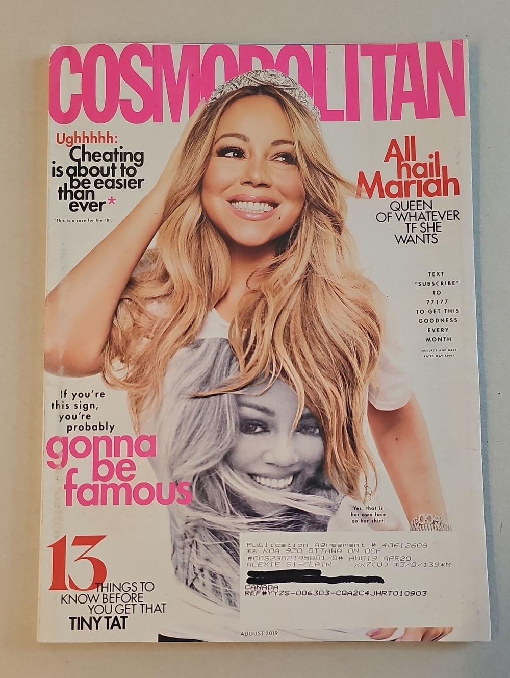 Cosmopolitan August 2019 Mariah Carey